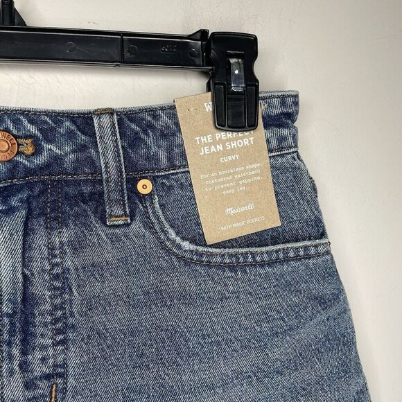MADEWELL Perfect Jean Shorts Women 28 Curvy NEW Raw Hem Stretch NO739 - Picture 5 of 16